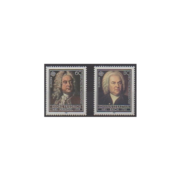 Acheter cette série de timbres de l'Allemagne occidentale (RFA) de l'année 1985 (No 1080/1081).