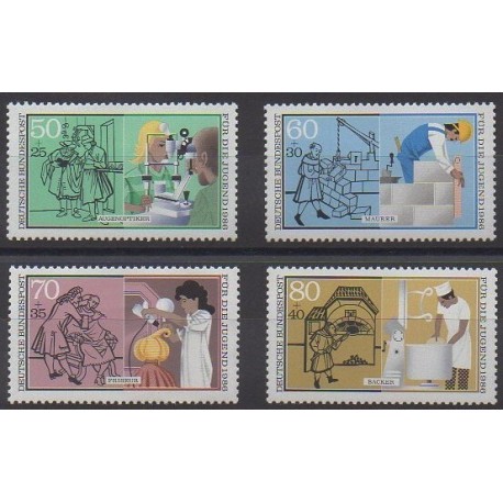 Allemagne occidentale (RFA) - 1986 - No 1106/1109 - Artisanat ou métiers