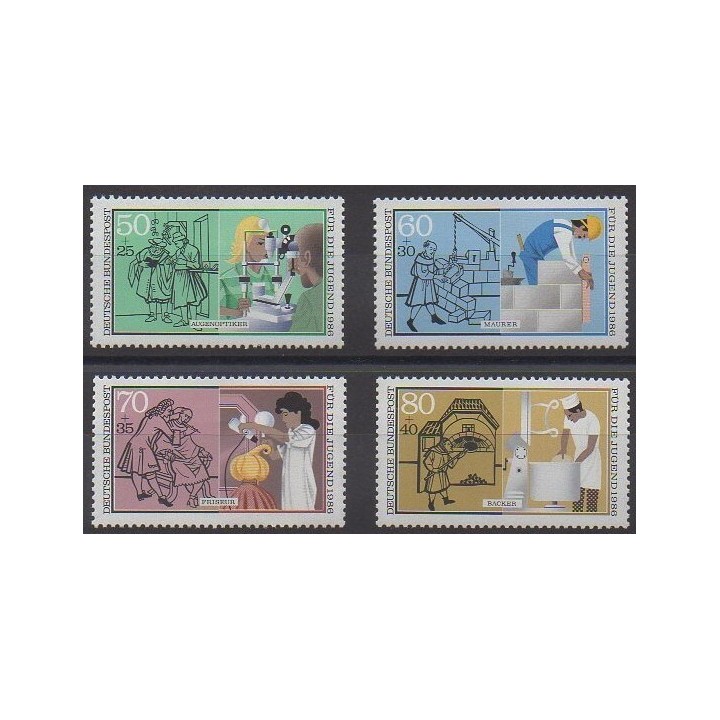 Acheter cette série de timbres de l'Allemagne occidentale (RFA) de l'année 1986 (No 1106/1109).