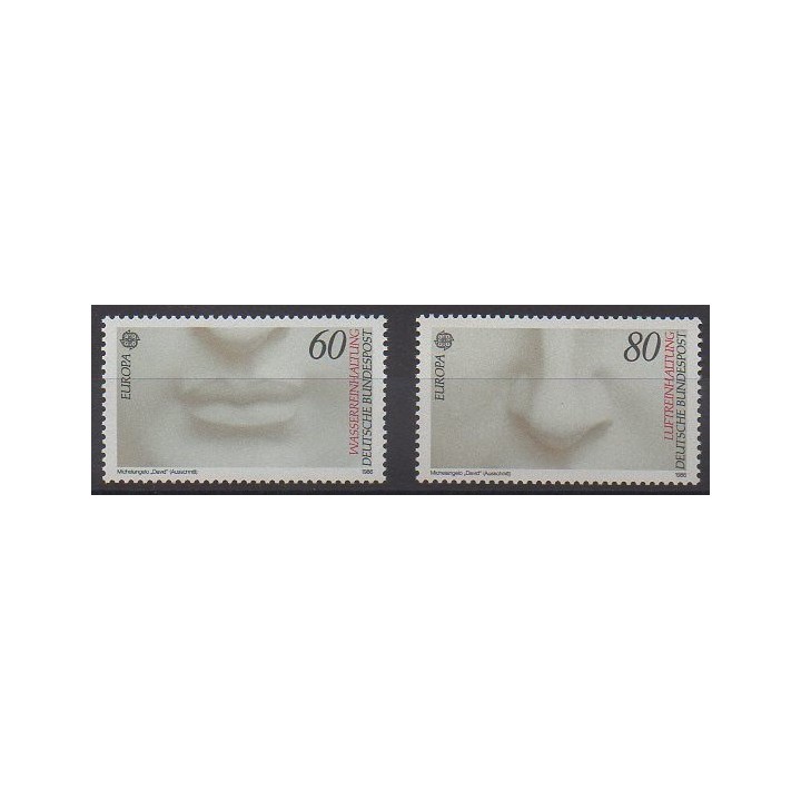 Acheter cette série de timbres de l'Allemagne occidentale (RFA) de l'année 1986 (No 1110/1111).