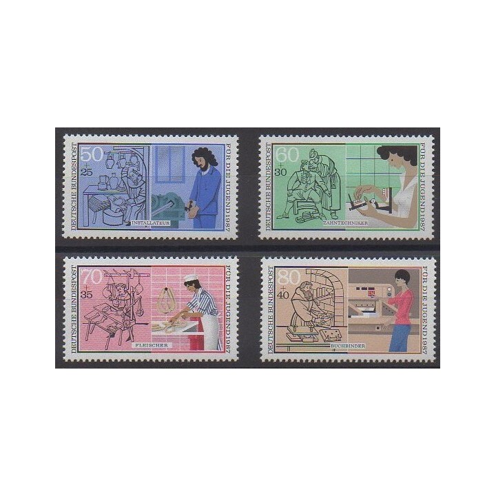 Acheter cette série de timbres de l'Allemagne occidentale (RFA) de l'année 1987 (No 1147/1150).