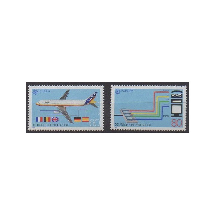 Buy this set of stamps of West Germany (FRG) of the year 1988 (Nb 1199/1200).