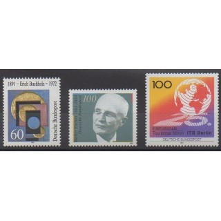 Acheter cette série de timbres d'Allemagne réunifiée de l'année 1991 (No 1325/1327).