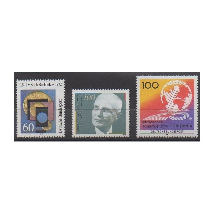 Buy this set of stamps of Reunited Germany of the year 1991 (Nb 1325/1327).