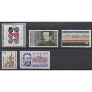 Acheter cette série de timbres d'Allemagne réunifiée de l'année 1991 (No 1360/1364).