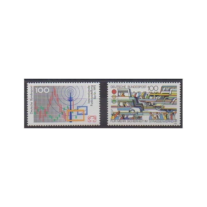 Buy this set of stamps of Reunited Germany of the year 1991 (Nb 1381/1382).