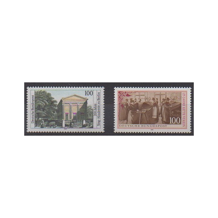 Buy this set of stamps of Reunited Germany of the year 1991 (Nb 1352/1353).