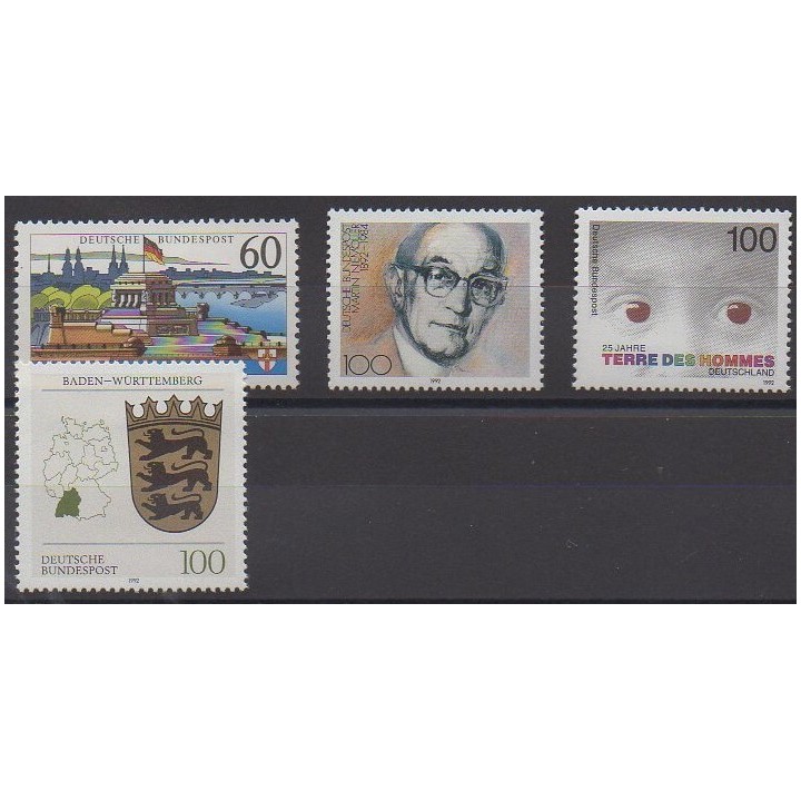 Buy this set of stamps of Reunited Germany of the year 1992 (Nb 1415/1418).