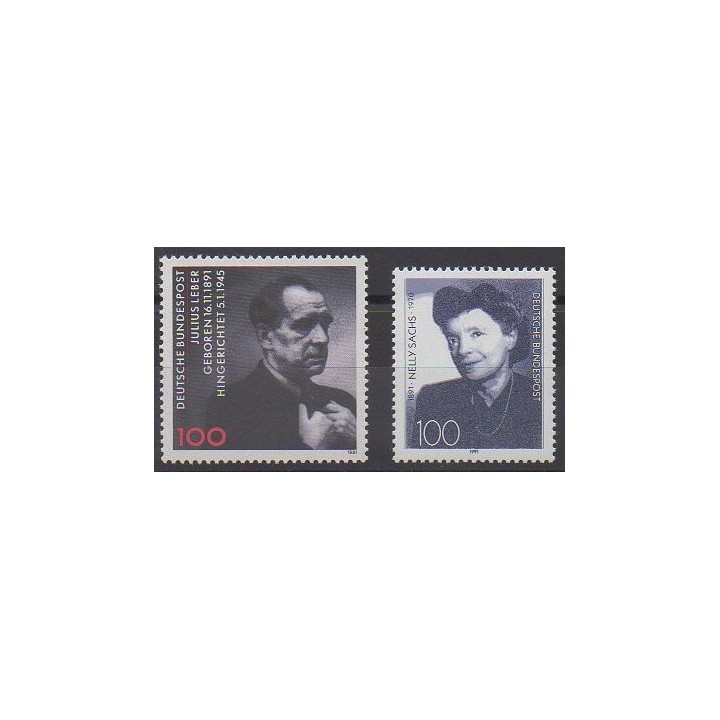 Buy this set of stamps of Reunited Germany of the year 1991 (Nb 1406/1407).