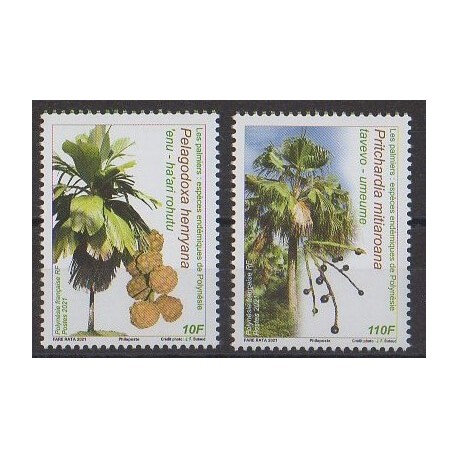 Polynesia - 2021 - Nb 1262/1263 - Trees - Fruits or vegetables