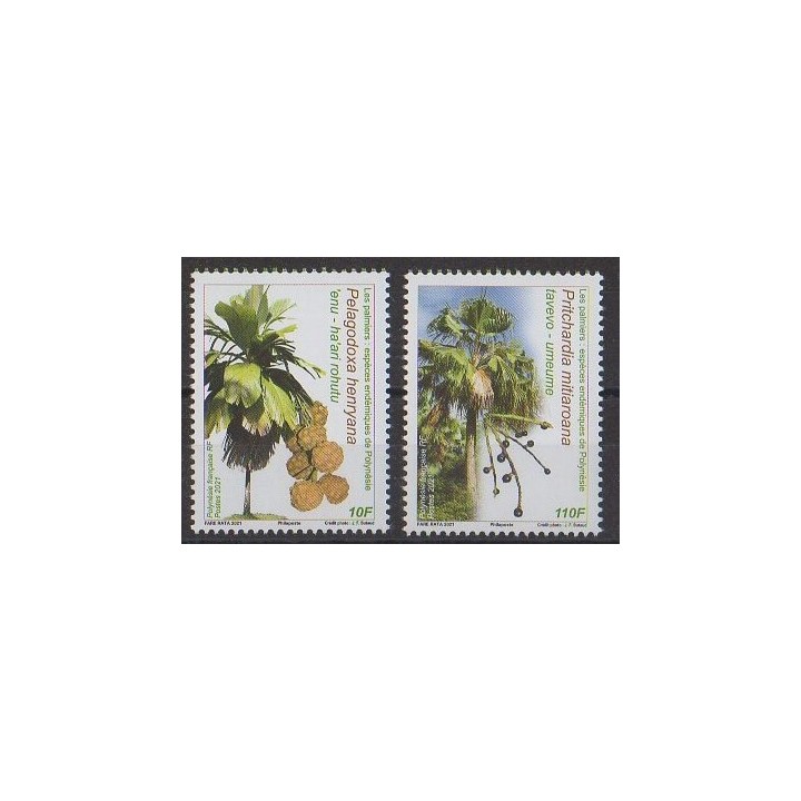 Buy this stamp of Polynesia of the year 2021 (Les palmiers).