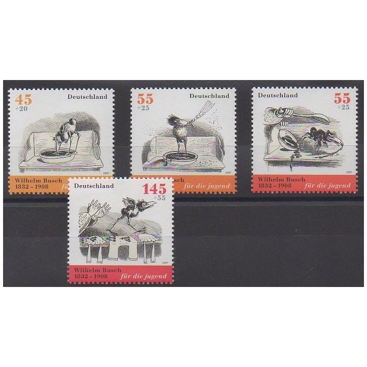 Acheter cette série de timbres d'Allemagne réunifiée de l'année 2007 (No 2431/2434).