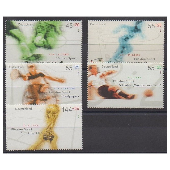 Acheter cette série de timbres d'Allemagne réunifiée de l'année 2004 (No 2206/2210).