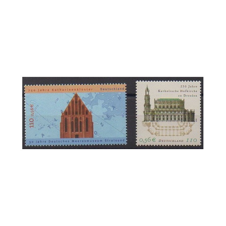 Acheter cette série de timbres d'Allemagne réunifiée de l'année 2001 (No 2022/2023).