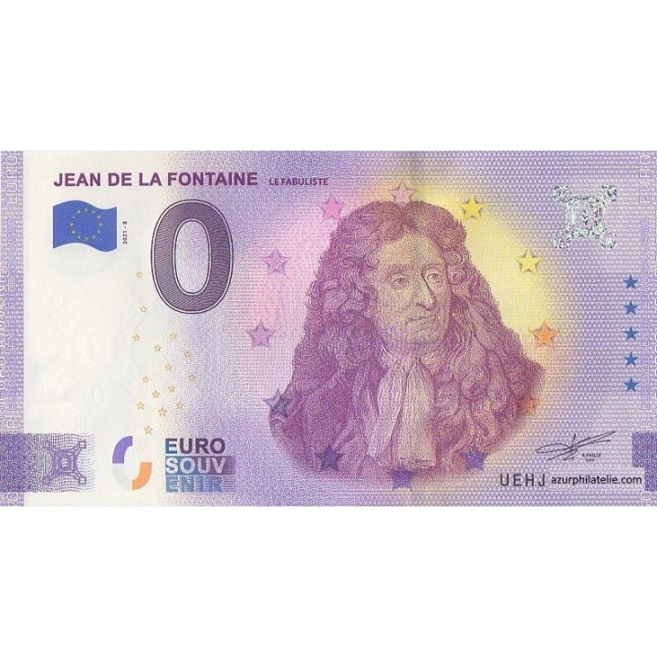 Billet souvenir touristique - 2021-8 - Jean de la Fontaine - Le fabuliste - (Indre-et-Loire )