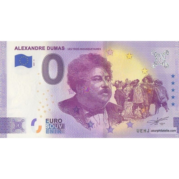 Billet souvenir touristique - 2021-9 - Alexandre Dumas - Les trois mousquetaires - (Indre-et-Loire )