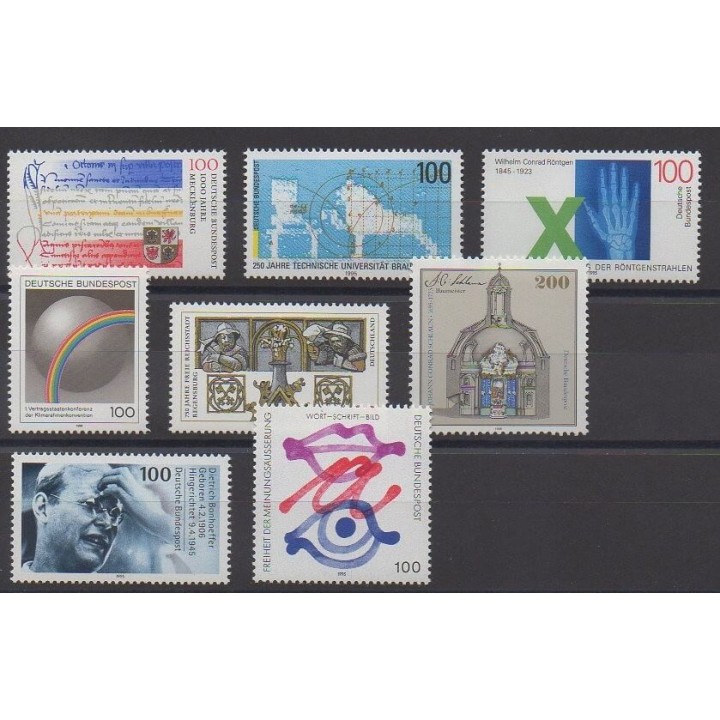Acheter cette série de timbres d'Allemagne de l'année 1995 (No 1614/1621).