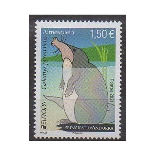 Acheter ce timbre d'Andorre français de l'année 2021 (Galemys pyrenaicus).
