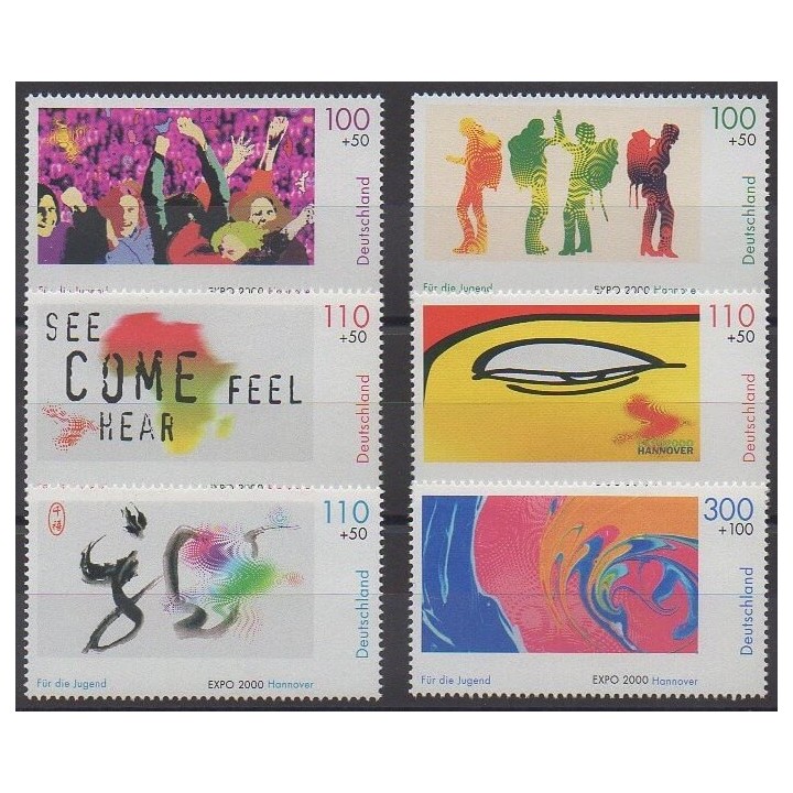 Acheter cette série de timbres d'Allemagne de l'année 2000 (No 1950/1955).