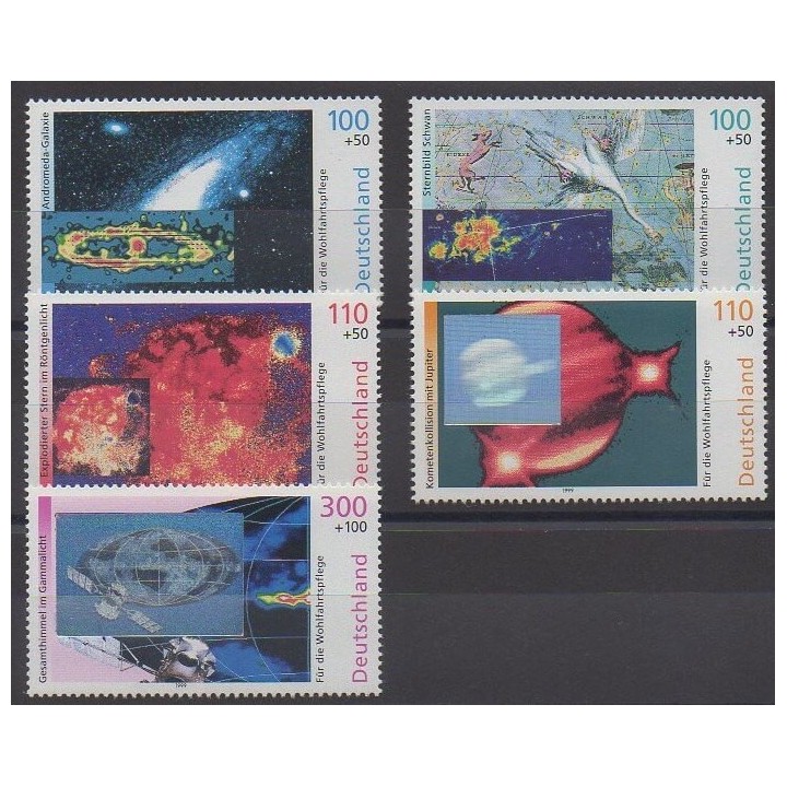 Acheter cette série de timbres d'Allemagne de l'année 1999 (No 1909/1913).