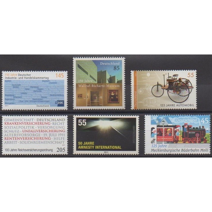 Acheter cette série de timbres d'Allemagne de l'année 2011 (No 2690/2693 - 2695/2696).