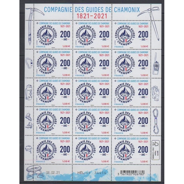 Acheter ce feuillet de France de l'année 2021 (No F27 - Guides de Chamonix).