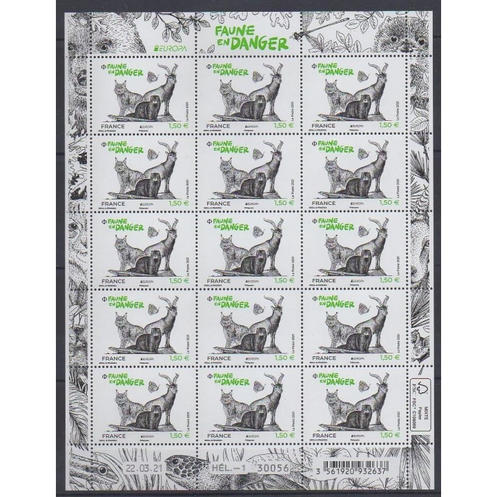 Buy this souvenir sheet  of France of the year 2021 (Nb F26 - Faune en danger).