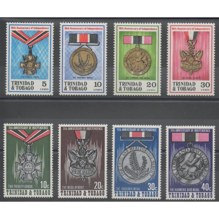 Timbres - monnaies et billets - Trinité et Tobago - 1972- No 311/314 - 322/325