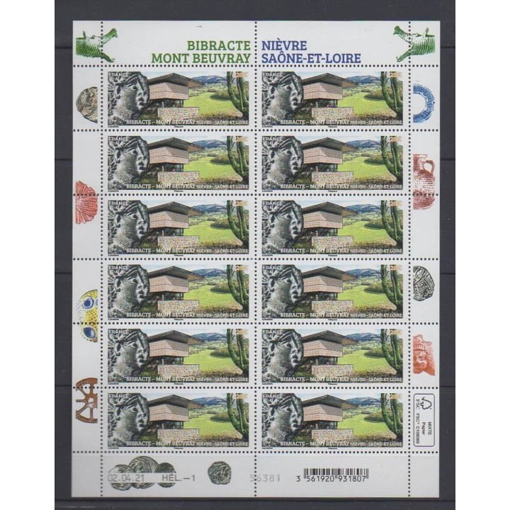Buy this souvenir sheet  of France of the year 2021 (Nb F25 - Bibracte -Mont Beuvray).