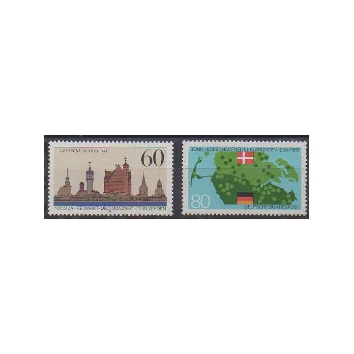 Buy this set of stamps of West Germany (FRG) of the year 1985 (Nb 1072/1073).