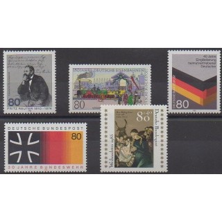Acheter cette série de timbres de l'Allemagne occidentale (RFA) de l'année 1985 (No 1095/1099).