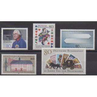 Acheter cette série de timbres de l'Allemagne occidentale (RFA) de l'année 1986 (No 1124/1128).