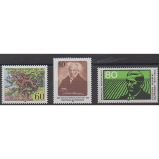 Acheter cette série de timbres de l'Allemagne occidentale (RFA) de l'année 1988 (No 1188/1190).