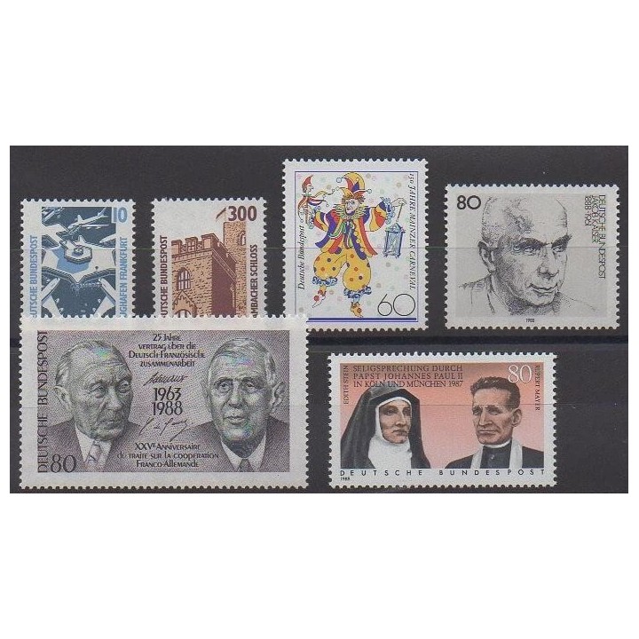 Buy this set of stamps of West Germany (FRG) of the year 1988 (Nb 1179/1184).
