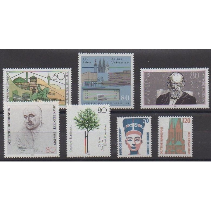 Acheter cette série de timbres de l'Allemagne occidentale (RFA) de l'année 1988 (No 1201/1207).