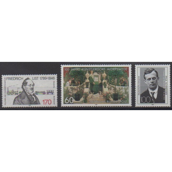 Acheter cette série de timbres de l'Allemagne occidentale (RFA) de l'année 1989 (No 1261/1263).