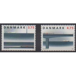 Danemark - 1997 - No 1153/1154 - Chemins de fer - Ponts