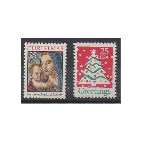 États-Unis - 1990 - No 1924/1925 - Noël