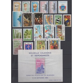 Acheter les timbres et le bloc-feuillet de Nouvelle-Calédonie de l'année 1984 (No 481/490 - PA236/PA246 - BF6).