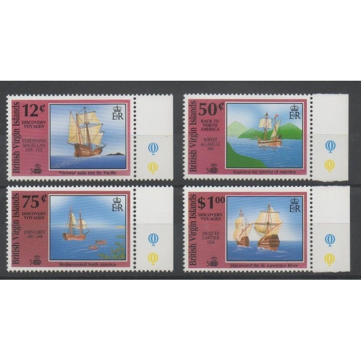 Timbres - bateaux - Vierges (Iles) - 1991- No 692/695
