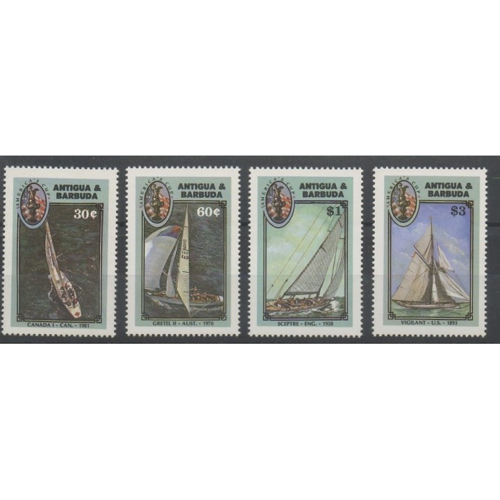 Timbres - bateaux - Antigua - 1987- No 959/962