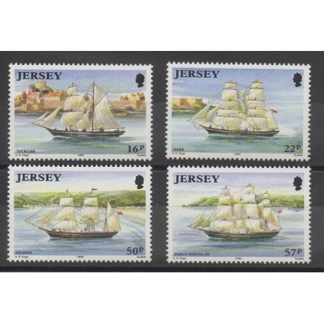 Timbres - bateaux - Jersey - 1992- No 568/571