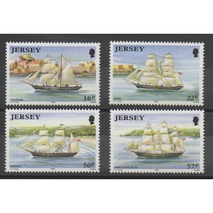 Timbres - bateaux - Jersey - 1992- No 568/571